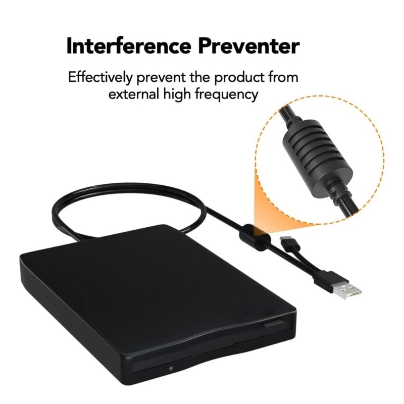ABS External Floppy Drive for Win OS with USB Type C Floppy Disk Reader