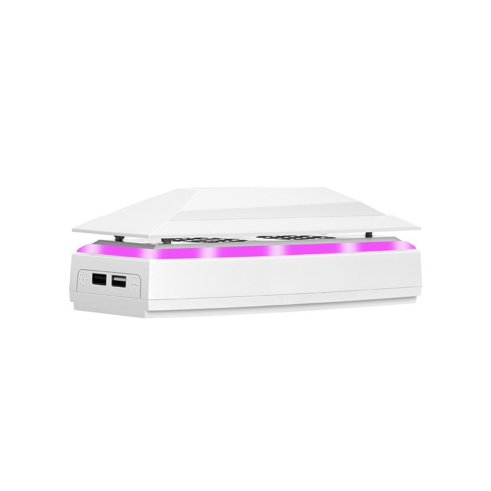 1 Pcs Adjustable Cooling Fan for PS5 Slim Disc/Digital Dustproof w/8 Modes Light
