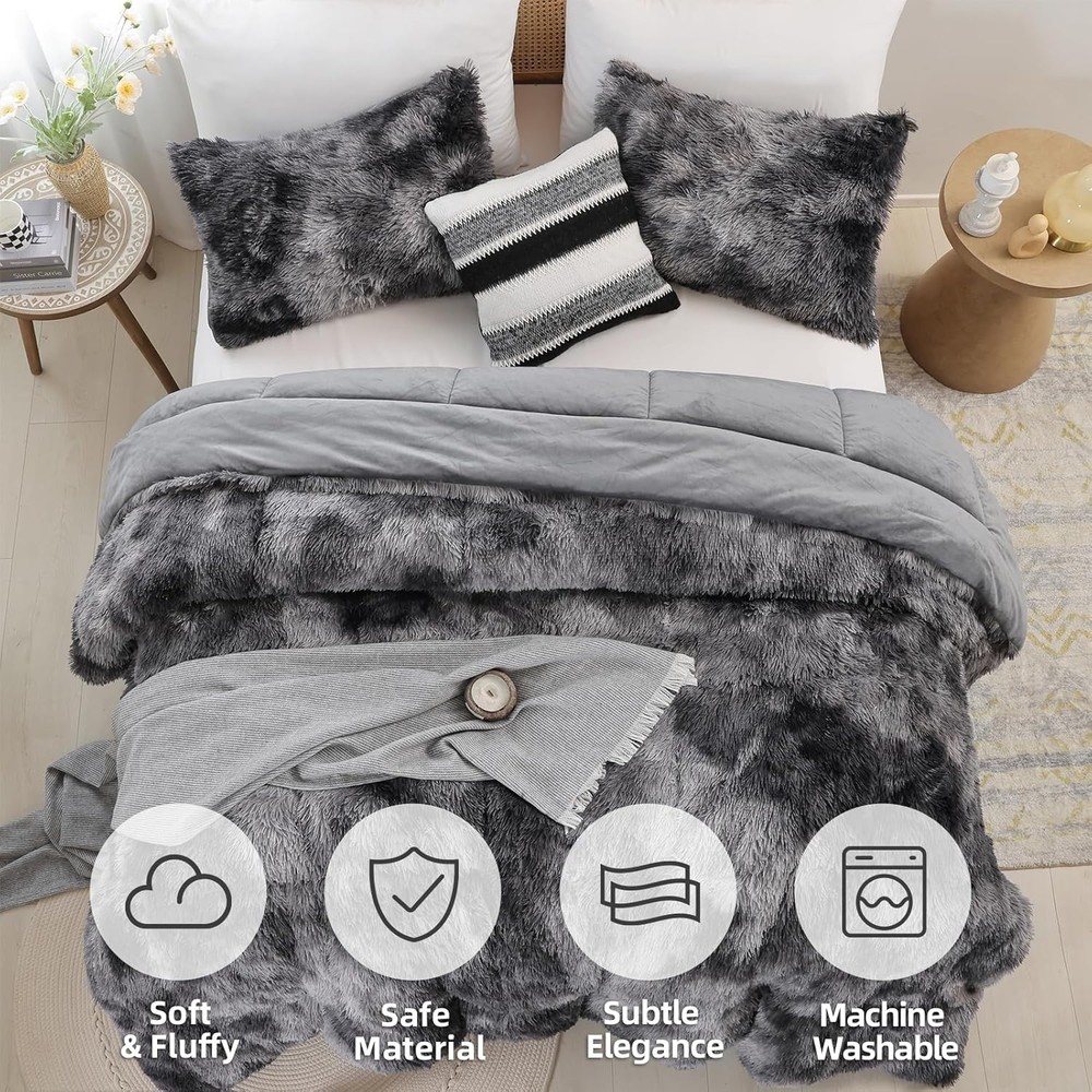 Luxury Fluffy Bedding Set - Soft Shaggy Queen