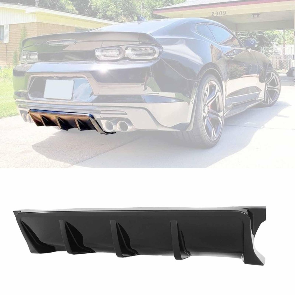 Rear Bumper Diffuser Chevy Camaro SS 2016-2018 ABS Plastic Glossy Black