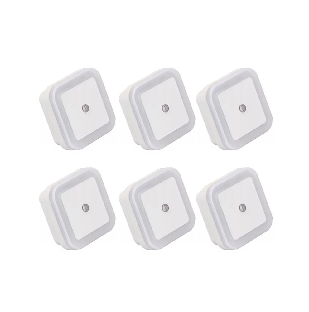 DeepCrush 6 Pack LED Night Light with Smart Sensor Dusk to Dawn Sensor, White