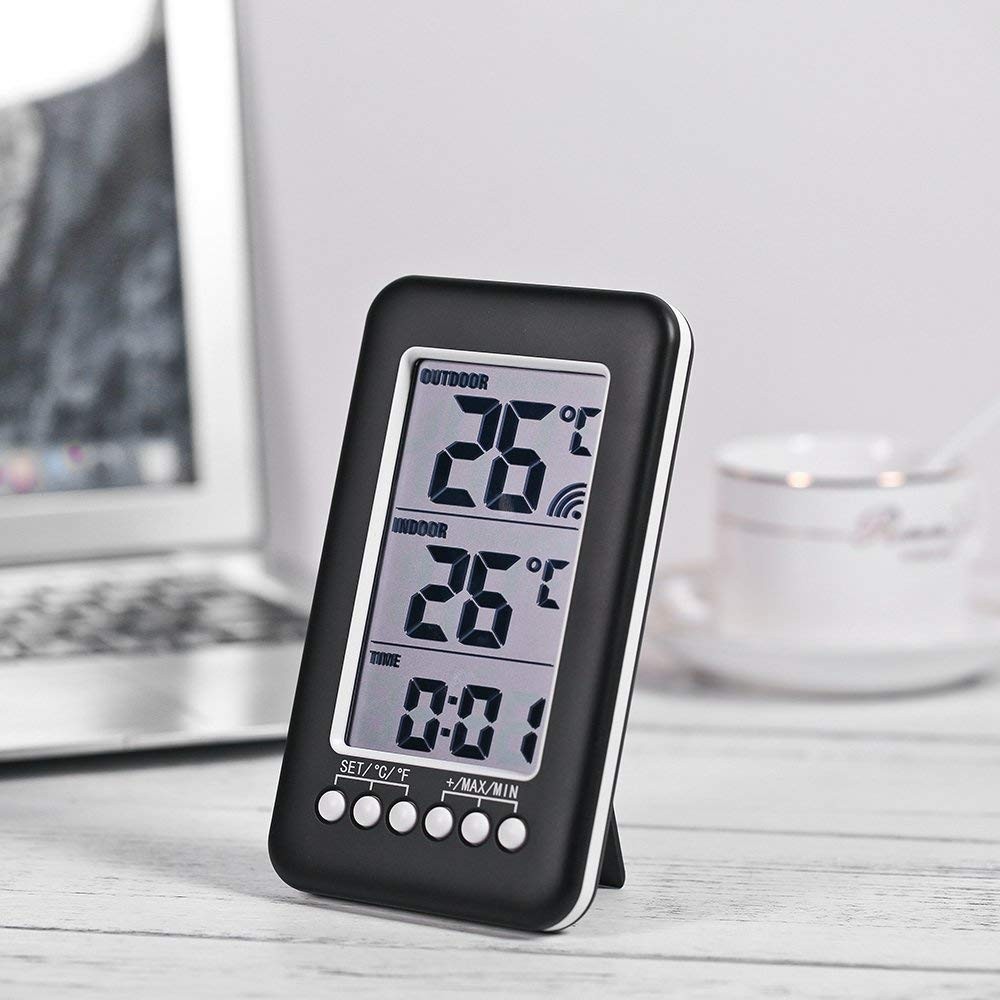 Digital Wireless Indoor Outdoor Thermometer Clock