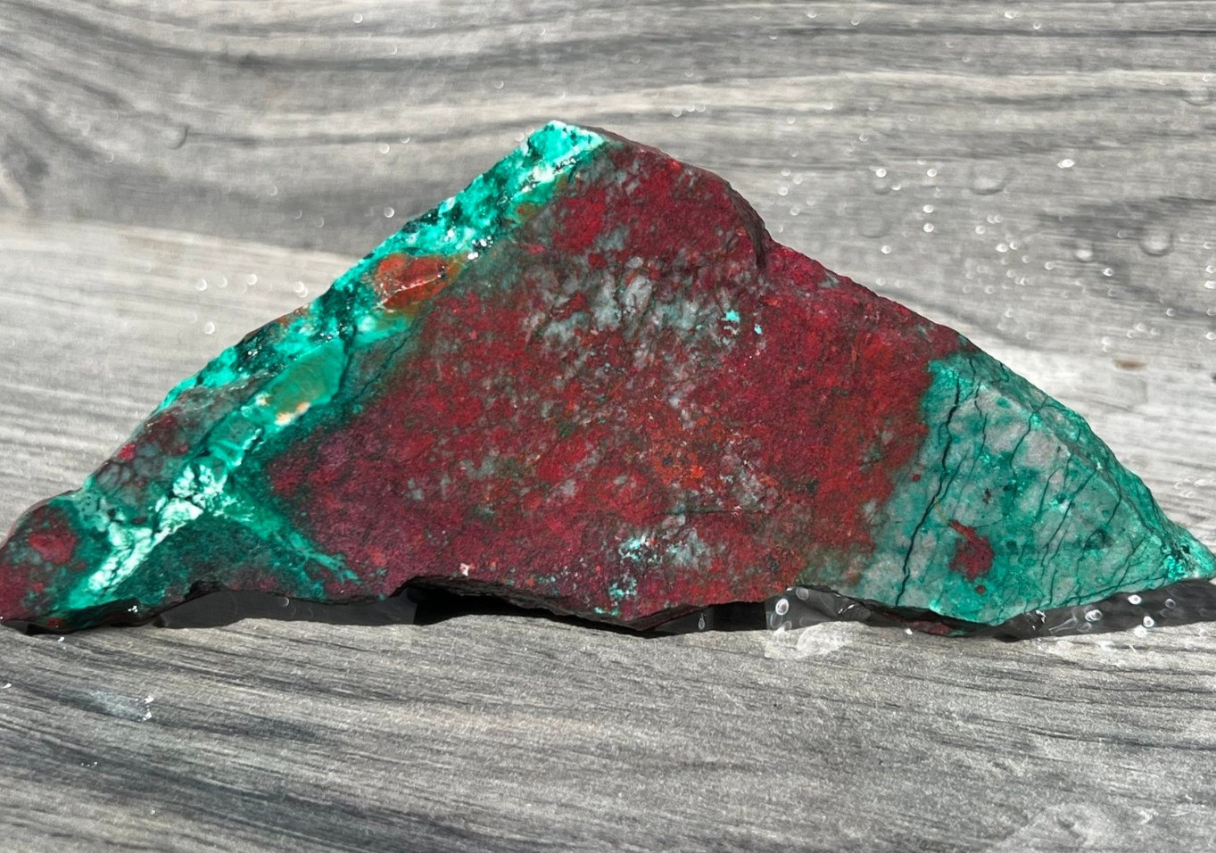 Sonora Sunrise Sunset Chrysocolla Cuprite 5.25"x2.25" Lapidary Rough Slab S1