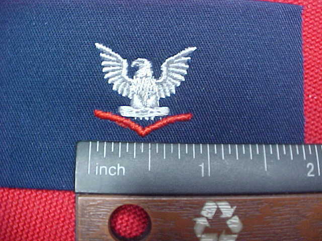 US Navy E-4 collar device - coverall - embroidered pair smaller 3/4" crow