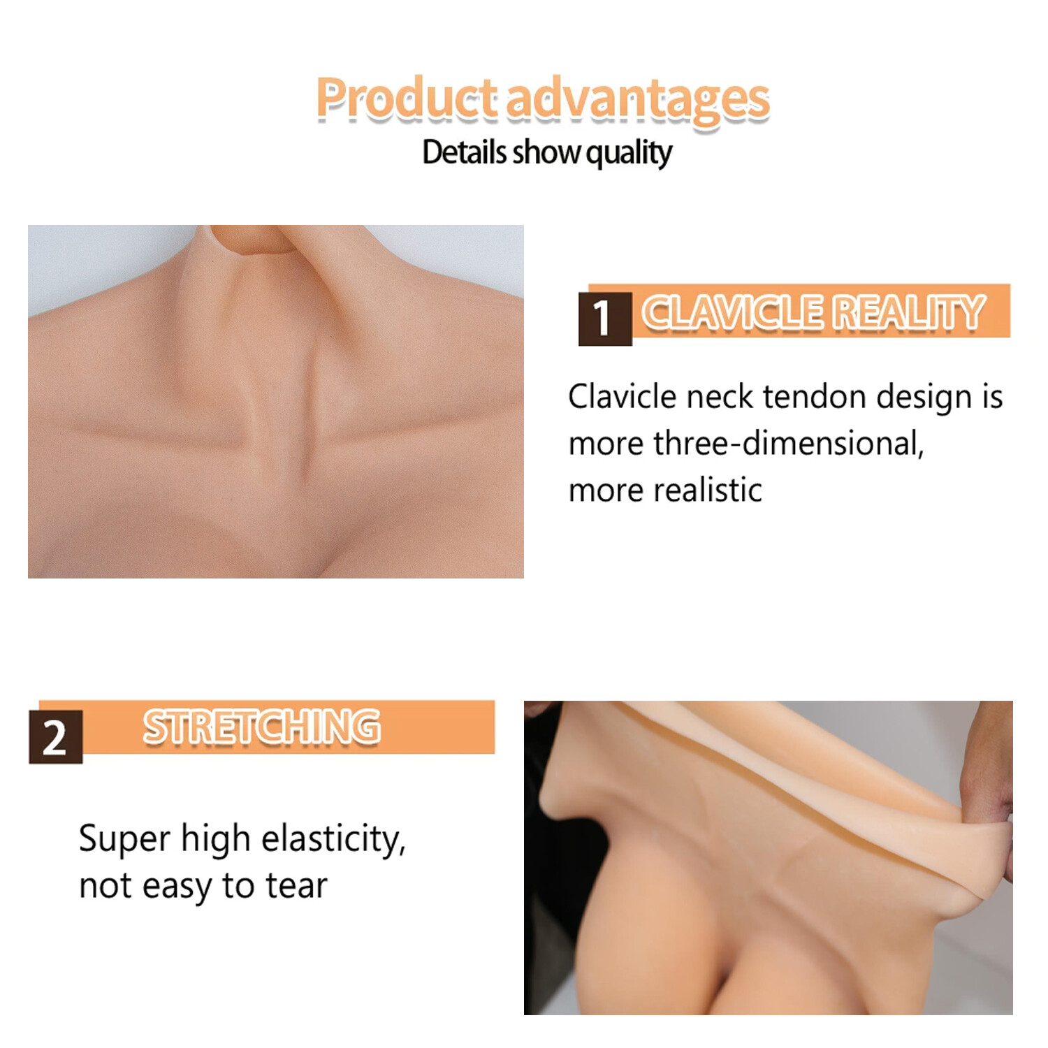 B-H Cup Realistic Breast Forms Silicone Fake Boobs For Crossdresser Drag Queen