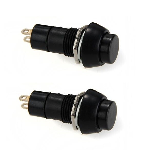 10x On/Off Push Button Bolt-On Switch Black Button Push-To-Make Self-Locking 12V