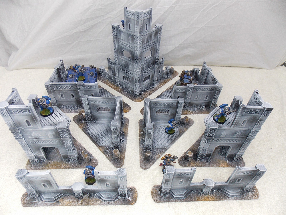 WARGAMING TERRAIN PAINTED, MEGA BUNDLE SET OF 9 PIECES