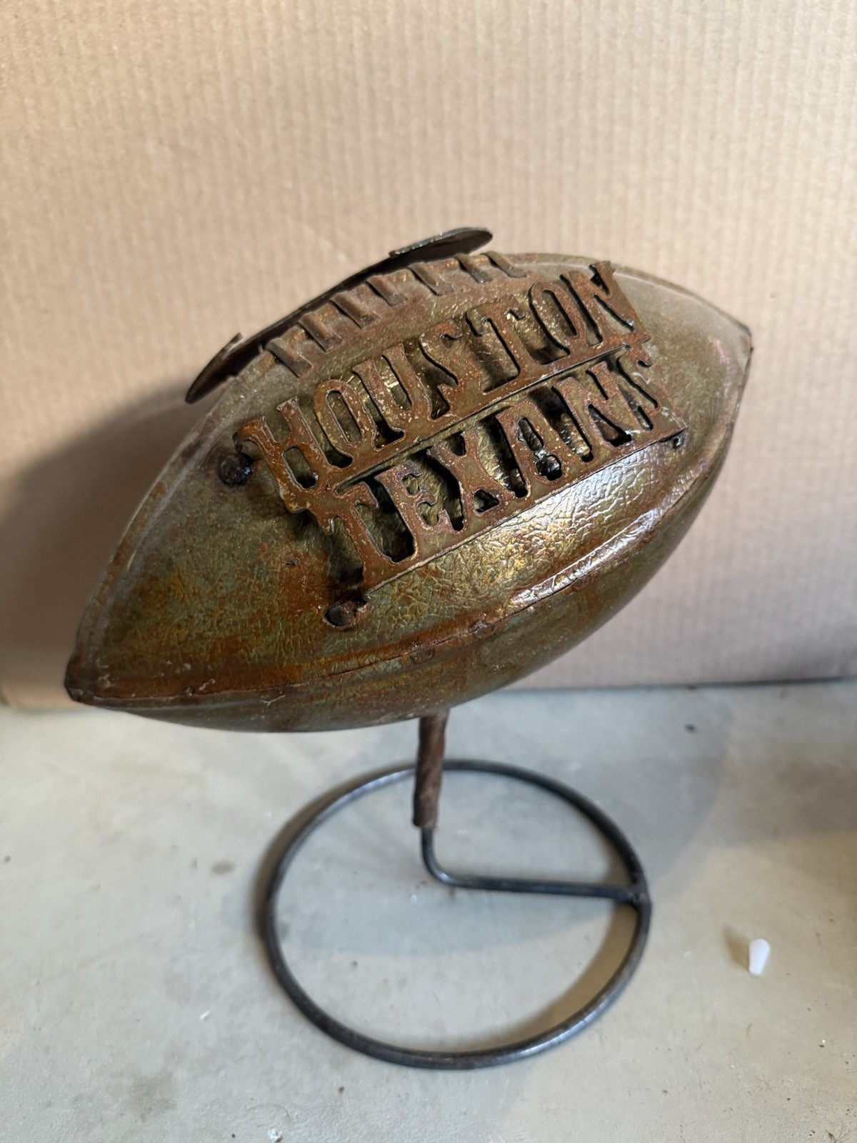 San Francisco 49ers Brass Metal Football With Stand Vintage Collectible RARE