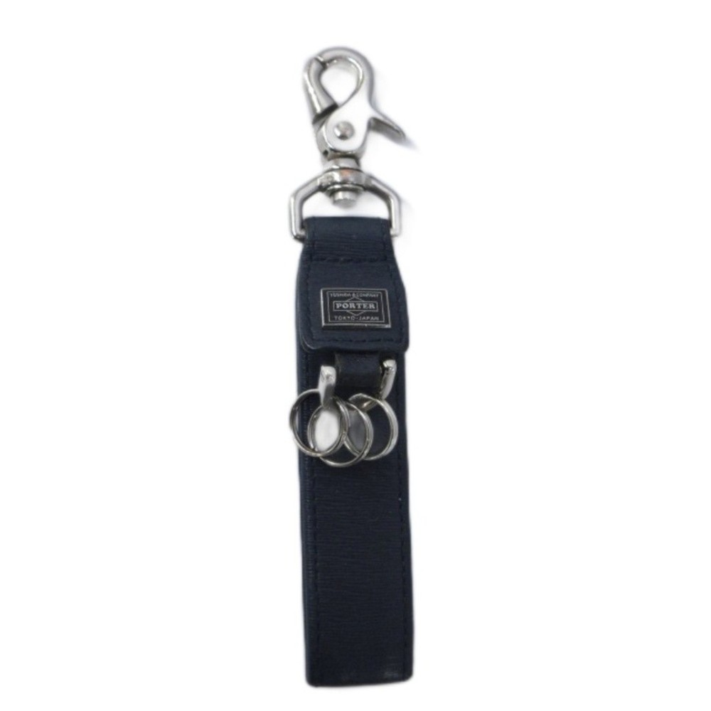 Porter Leather Keychain Strap Logo Plate 3 Rows