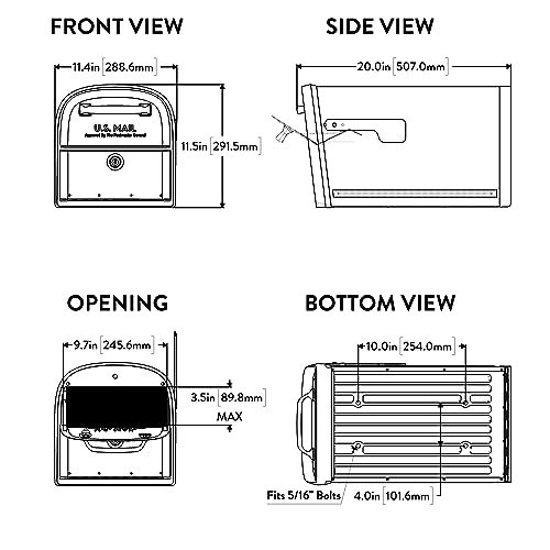 Extra Large Locking Parcel Mailbox - Secure, Weather-Resistant, Black 6300B-10
