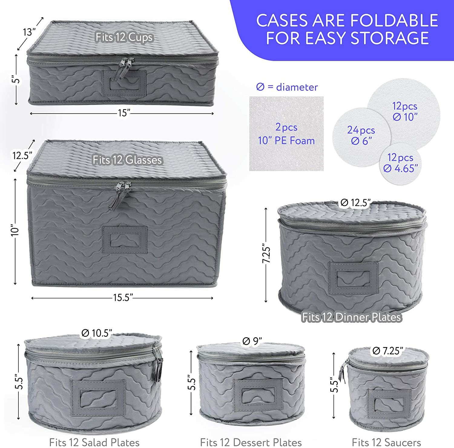 China Storage Containers Plate Cup Flatware Platter Hard Shell Stackable Holders