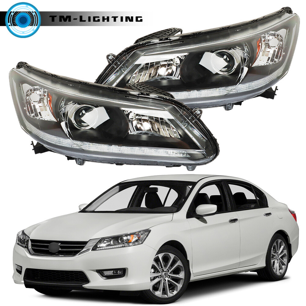 Halogen Headlights W/LED DRL For 2013-2015 Honda Accord Sedan Left&Right Side