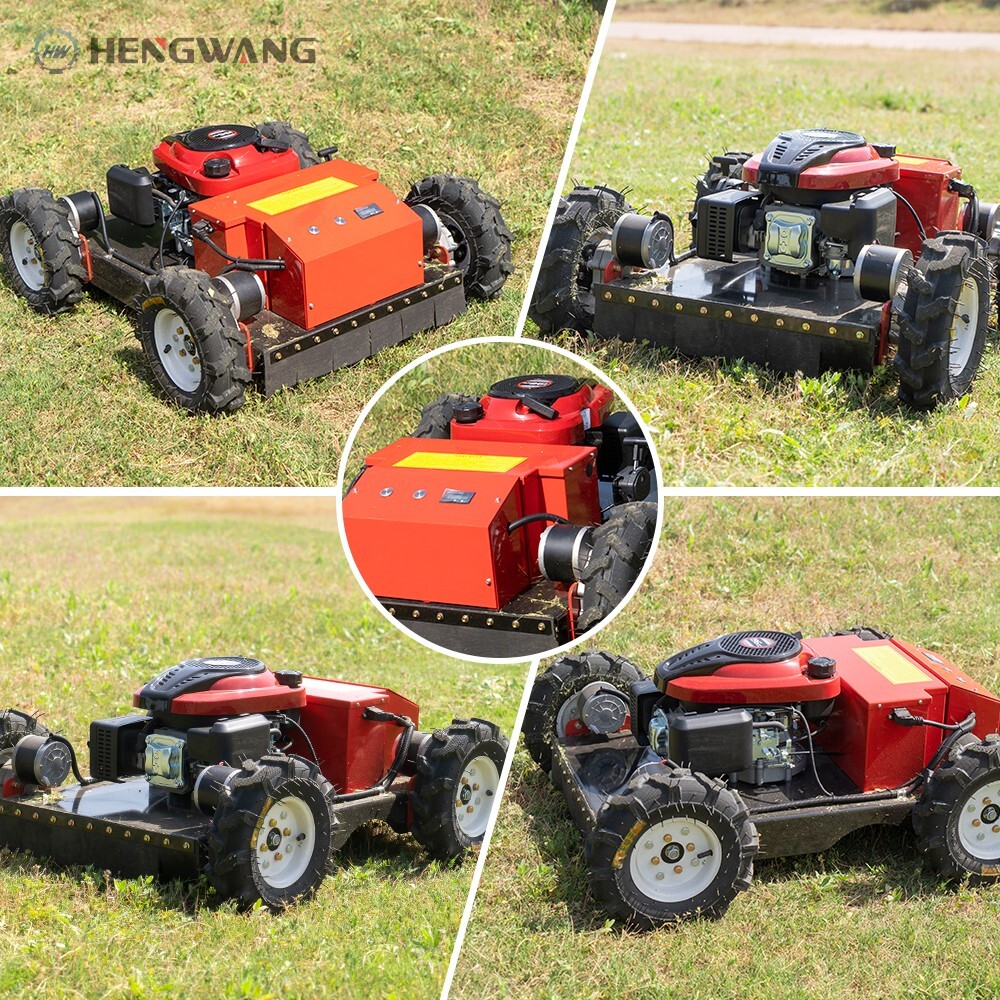 200m Household Gasoline Remote Control Lawn Mower With Large Mowing Area