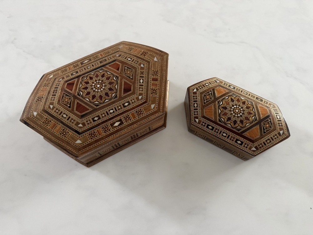 Damascus Syrian Marquetry Mosaic Box Set