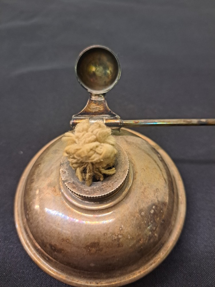 Vintage Silver Plate Chafing Dish Alcohol Burner with Wick