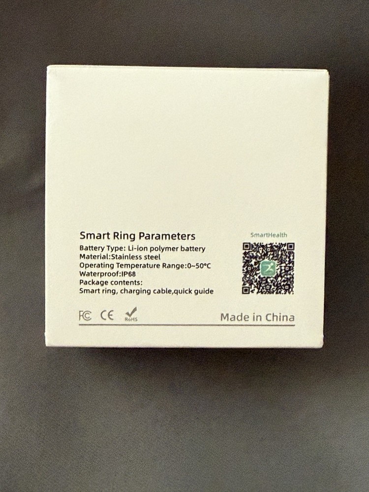 Smart Ring Fitness Tracker/Sleep Tracker Bluetooth Silver Size 8