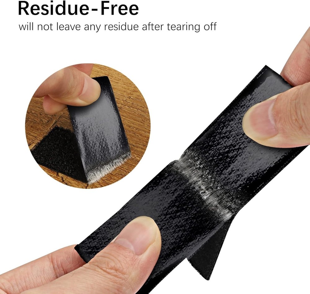 12 Pack Strong 1x4" Double-Sided Hook and Loop Tape - Reusable Adhesive Solution