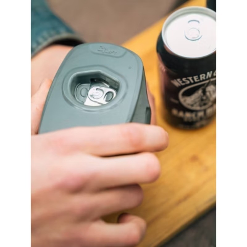 Smooth, Safe Edge Topless Beverage Can Opener Gray