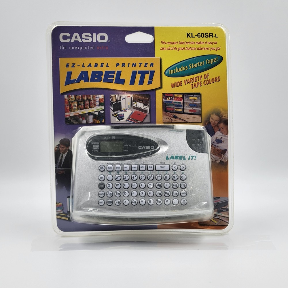 New Casio EZ- Label IT! KL-60SR-L Compact Tape System Label Maker