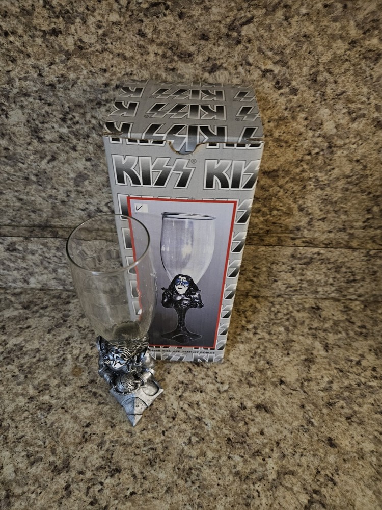 KISS Ace Frehley Goblet Wine Glass Spencer Gifts #574640 Rock Band Collectible