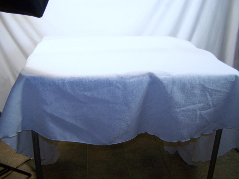 Ivory Round Tablecloth Table Cover Textured 88x88