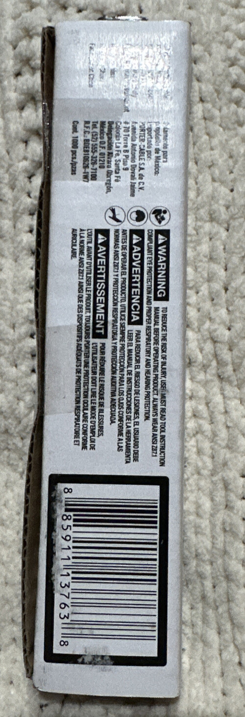 PORTER-CABLE PBN18100-1 - 25mm / 1-Inch 18 Gauge Brad Nails, 1000-Pack