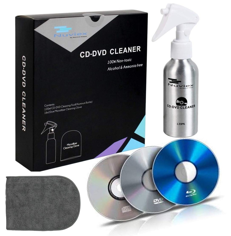 CD DVD Cleaner Solution Spray Fluid - Premium Compact disc Cleaning Kit with...