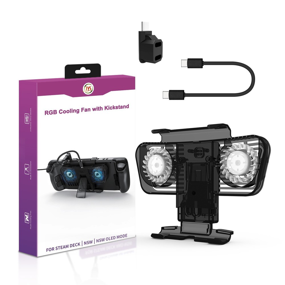 External LED Dual Fan Cooler Holder Support For Steam Deck/Switch/Switch OLED