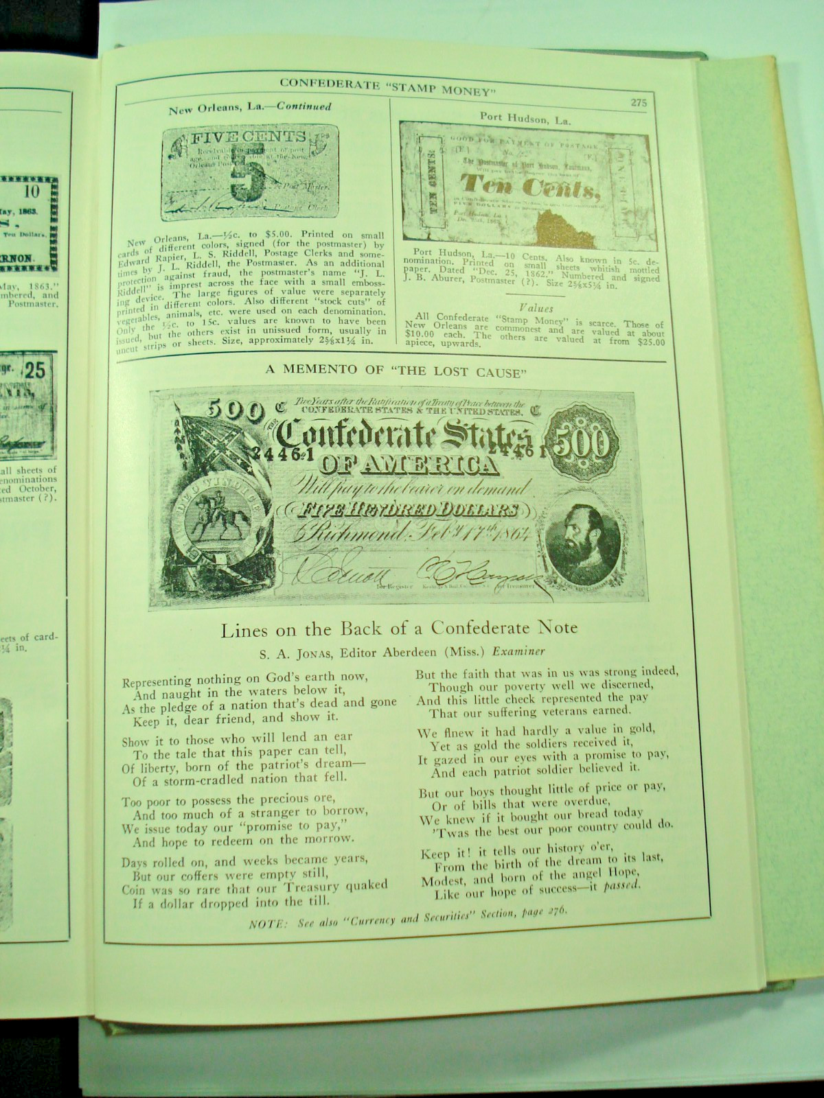 CONFEDERATE STATES CATALOG & HANDBOOK 1959 DIETZ EDITION 282 PAGES HARDCOVER