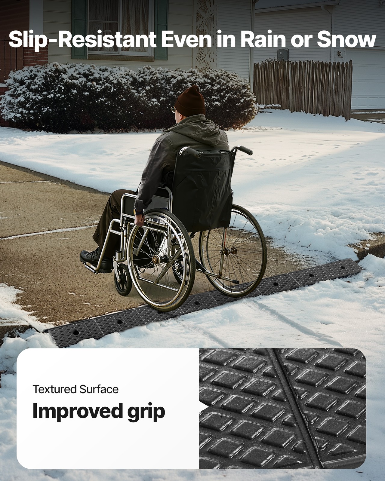 VEVOR 2 Pcs Driveway Rubber Curb Ramp 33069 lbs 2 inch Rise Threshold Ramp