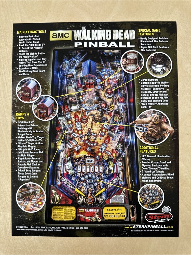 Stern Walking Dead Pro Pinball Flyer