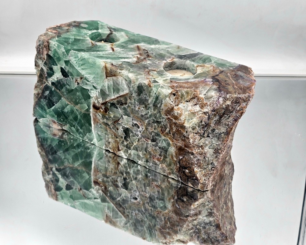 Large Fluorite Crystal Candle Holder