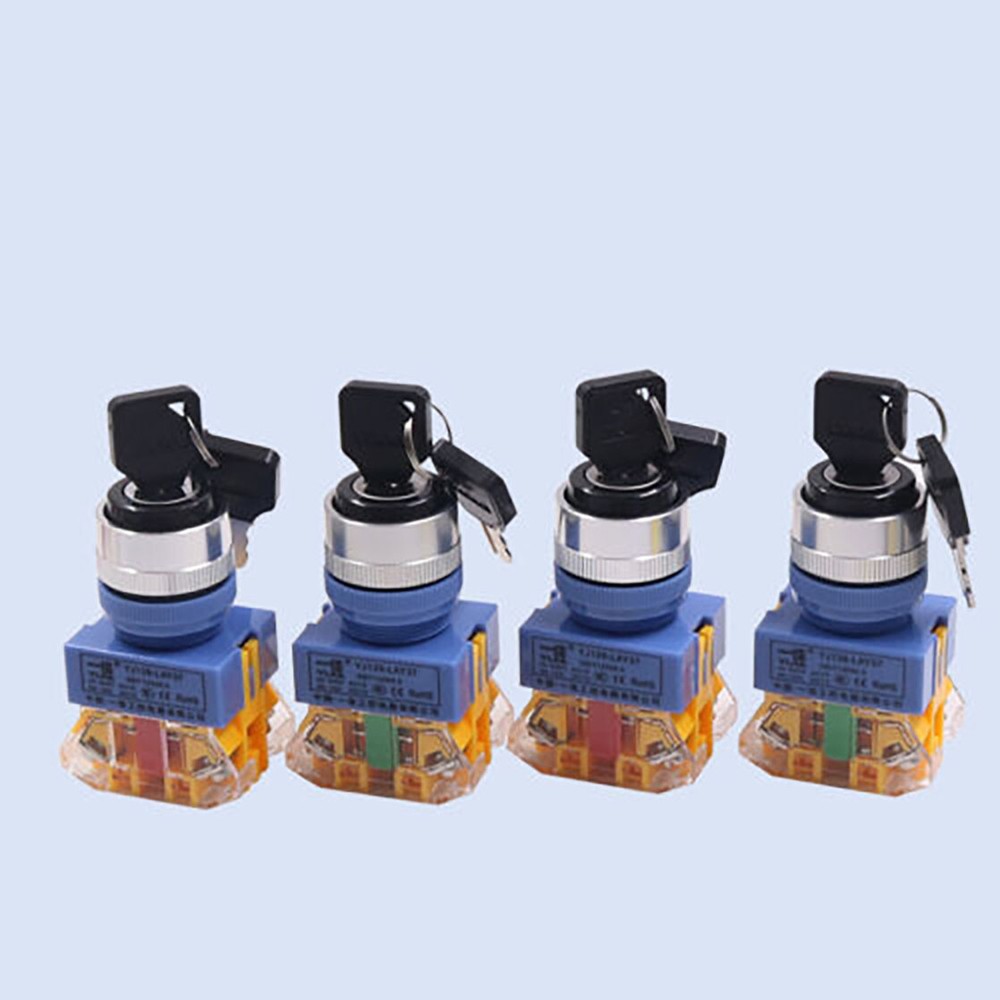 On/Off Security Key Switch Lock +Keys 22mm Momentary/Latching 2/3 Position NO/NC