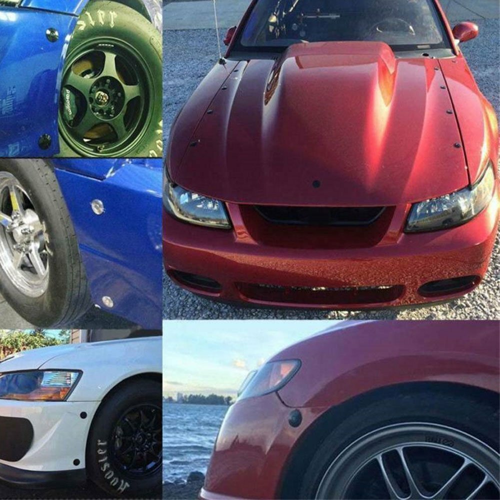 4 Push Button Quick Release Hood Bonnet Pins Lock Clip Auto Car Bumper Latch Kit