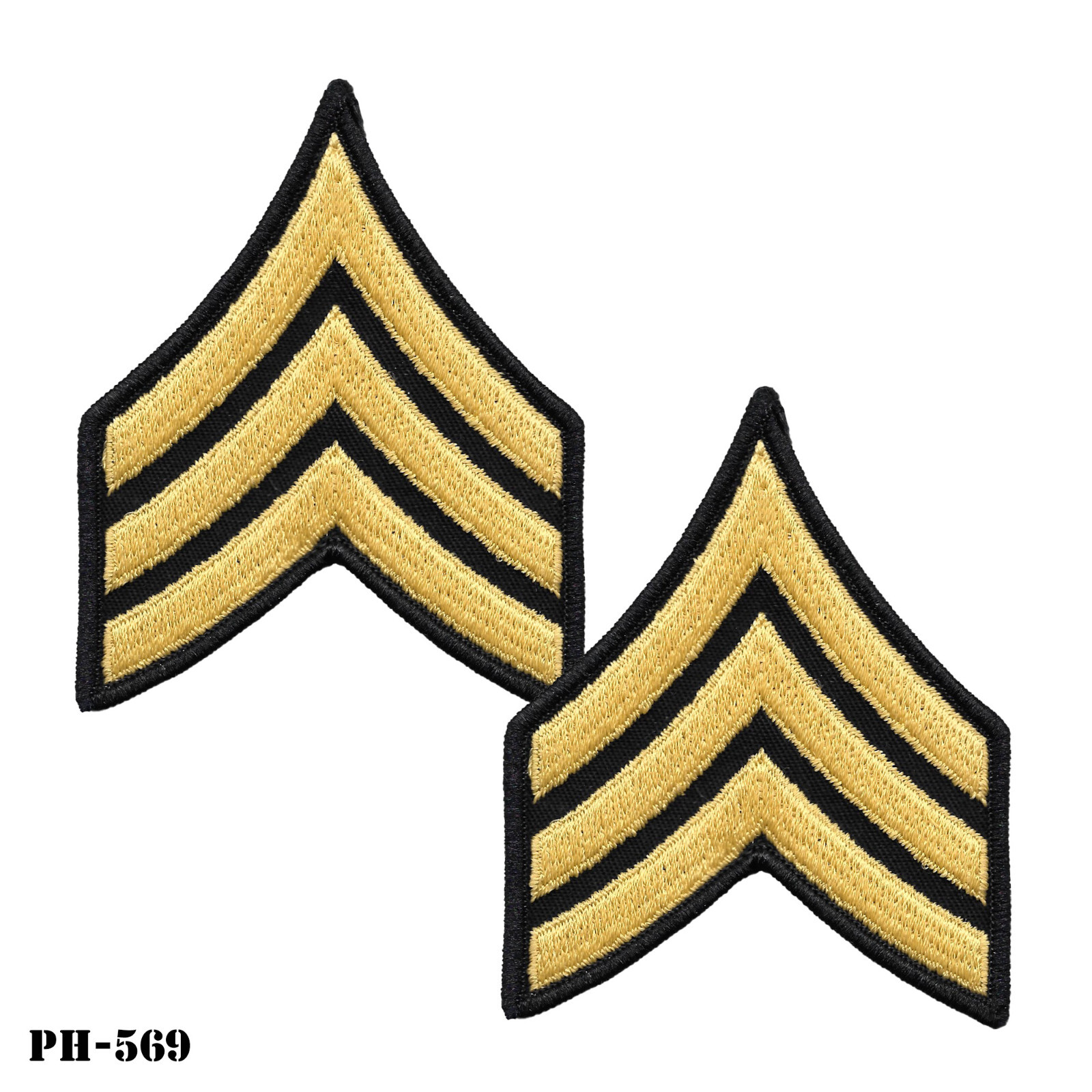 PAIR US Army Sergeant E-5 Large Sleeve Chevron Patches ~ Dress Blues ~ New ~ USA