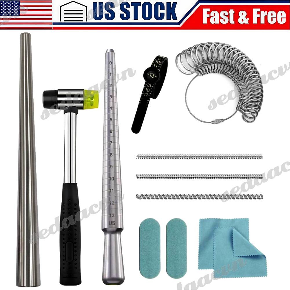 Metal Ring Sizer Gauge Mandrel Finger Sizing Measure Stick Standard Tool Sliver