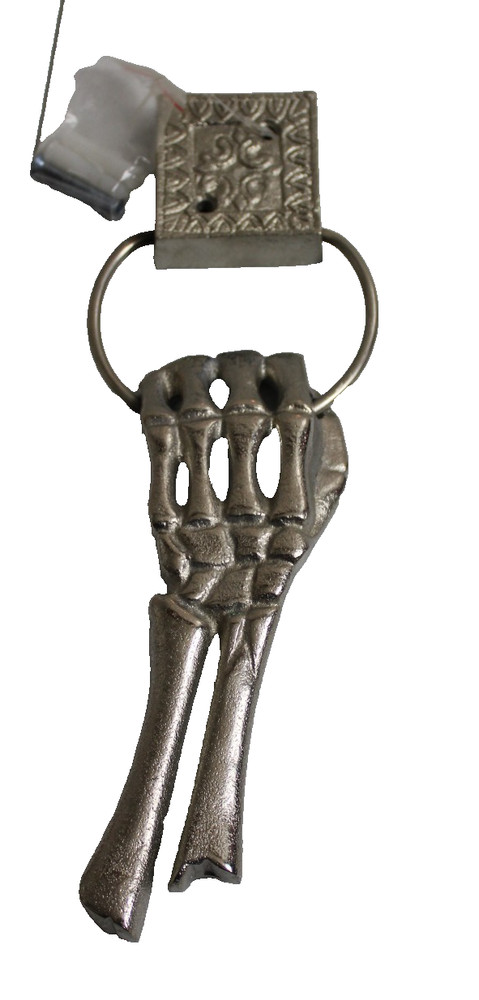 Grimson Gate skeleton hand silver door knocker Cast iron