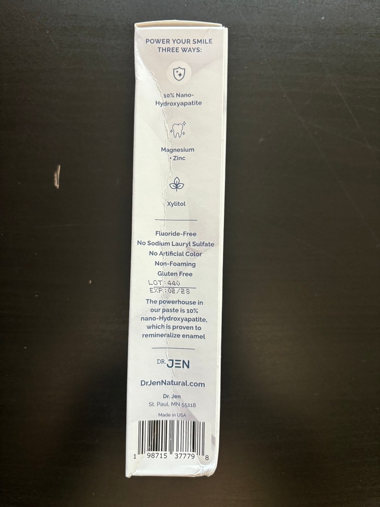 Dr. Jen's Eggshell 10% Premium Nano Hydroxyapatite Toothpaste