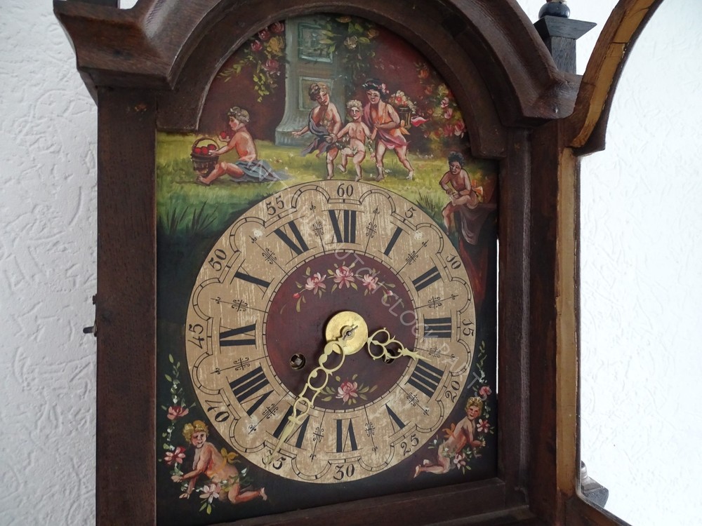 DUTCH ANTIQUE FRIESIAN SHORT TAIL CLOCK SPRING DRIVEN.