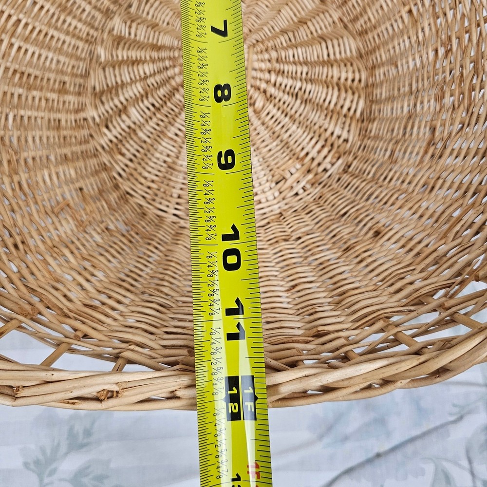 Wicker Woven Basket Natural Tone Decorative Handle Set