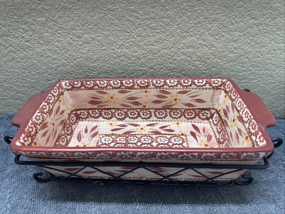 Temp-tations Old World Cranberry Loaf Pan Wire Rack 1.5 Quart
