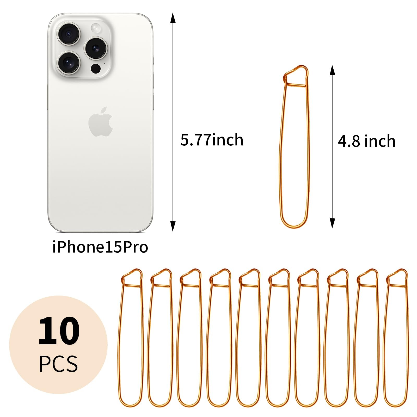 10 PCS Extra Large Safety Pins,Gold Big Safety Pins for Clothes Sweater