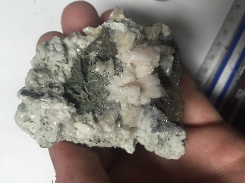 Fluorescent Calcite Crystal Clusters On Matrix From NC