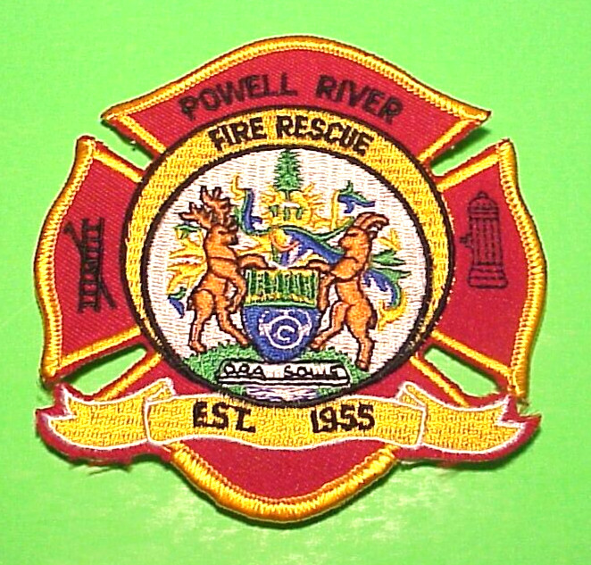 POWELL RIVER  BRITISH COLUMBIA  CANADA  FIRE / RESCUE  4"  FIRE DEPT. PATCH