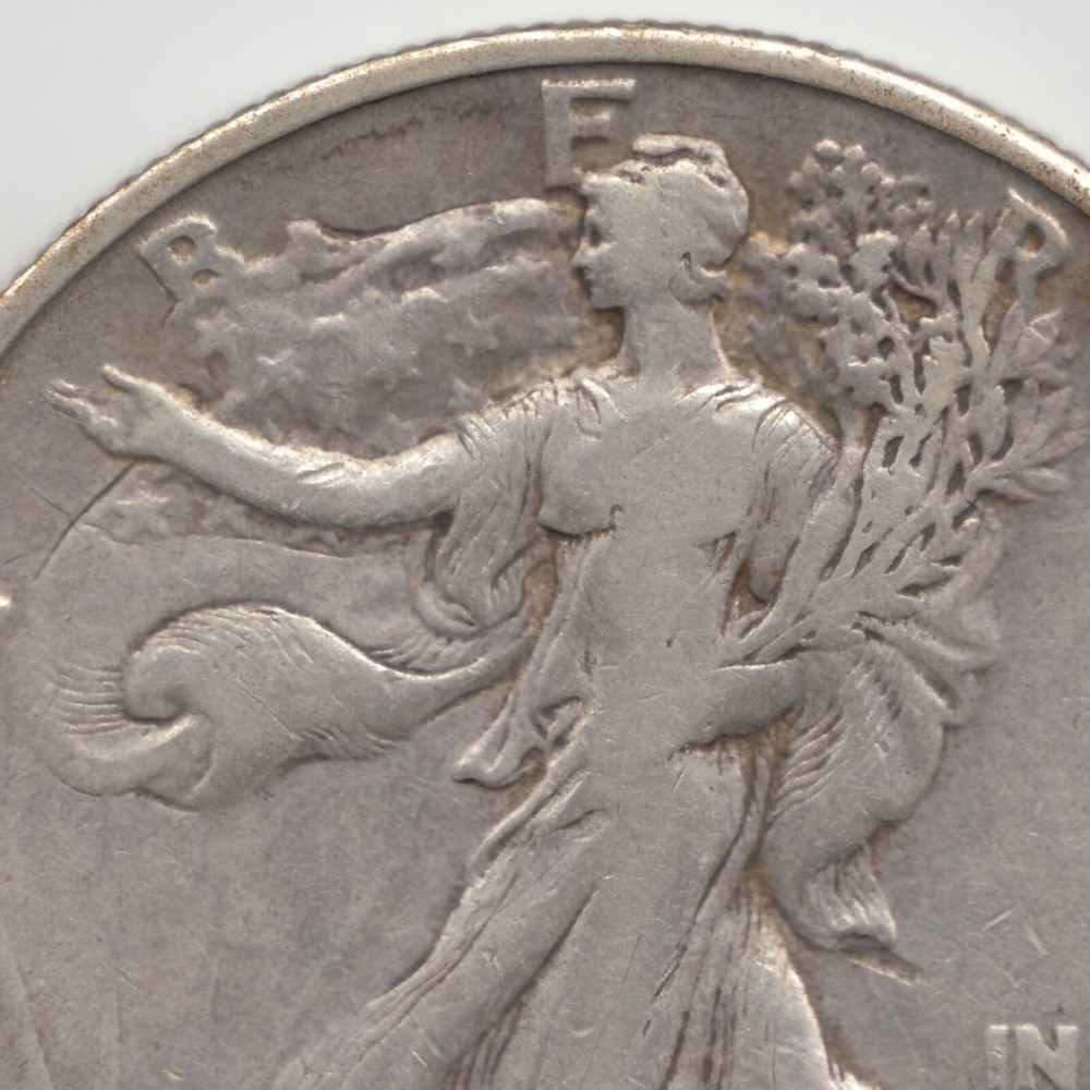 1929 D Walking Liberty Half Dollar, VF