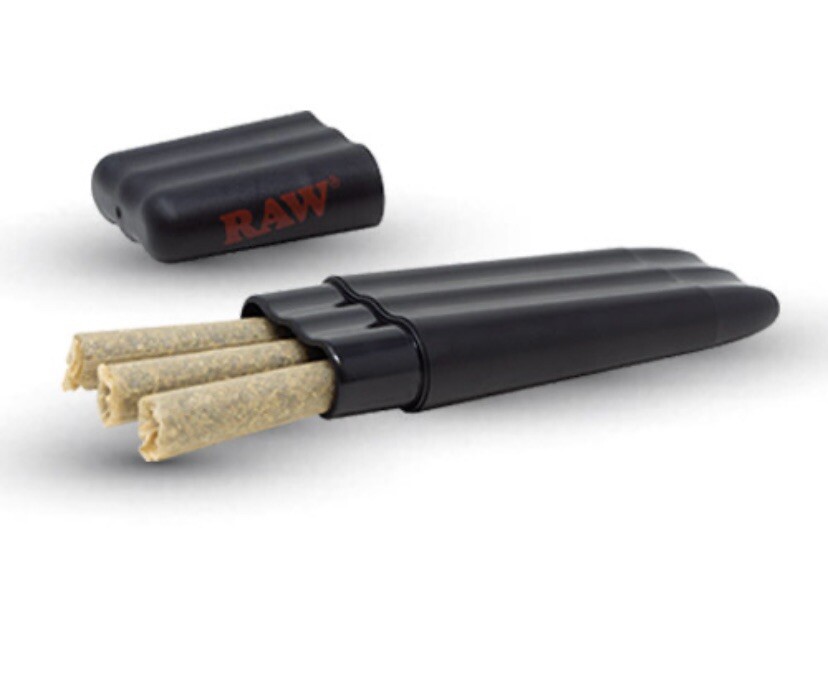 raw LEAN 1/4 size cone loader+raw three tree case+steel shredder grinder card