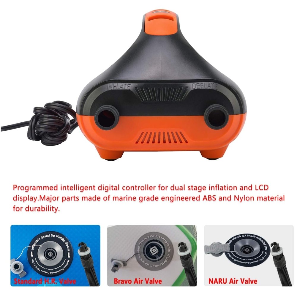 Inflatable Stand Up Paddle Board Pump - 20 PSI Dual Stage