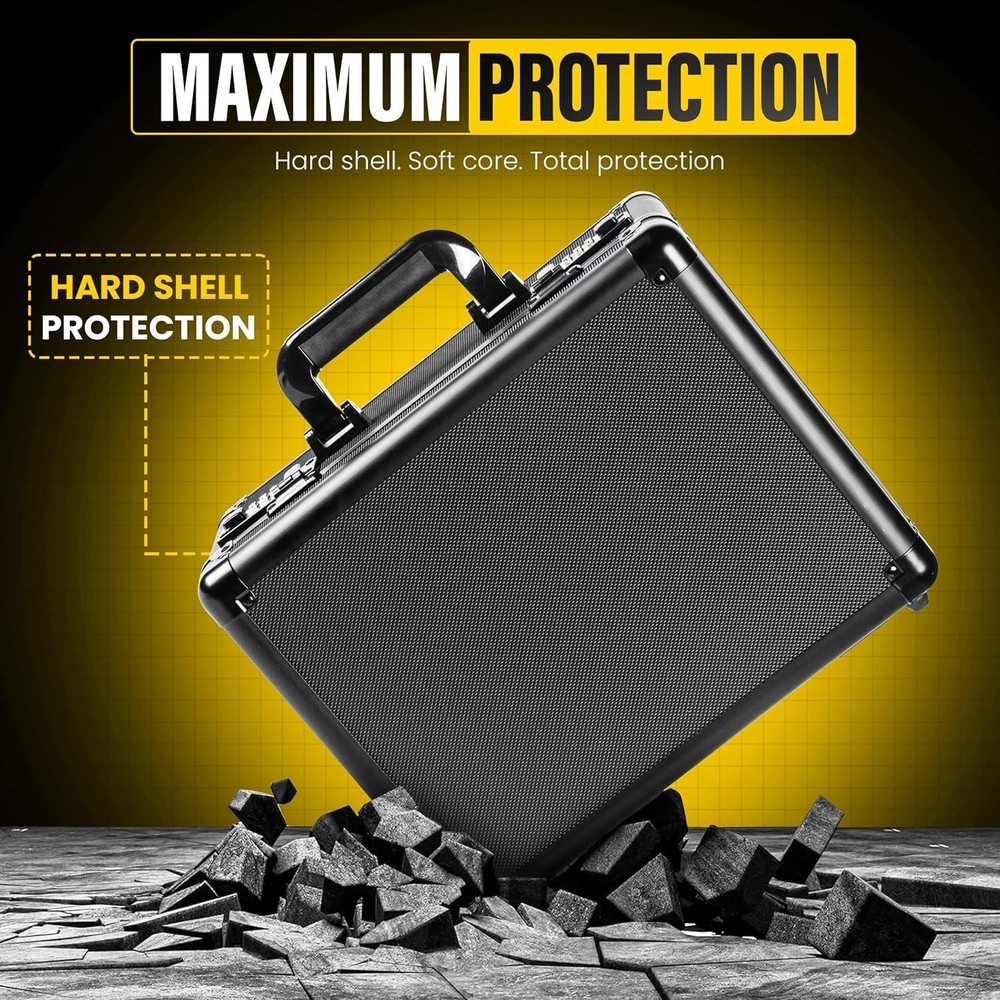 Graded Card Storage Box with Combination Lock – Waterproof Slab Carrying Case...