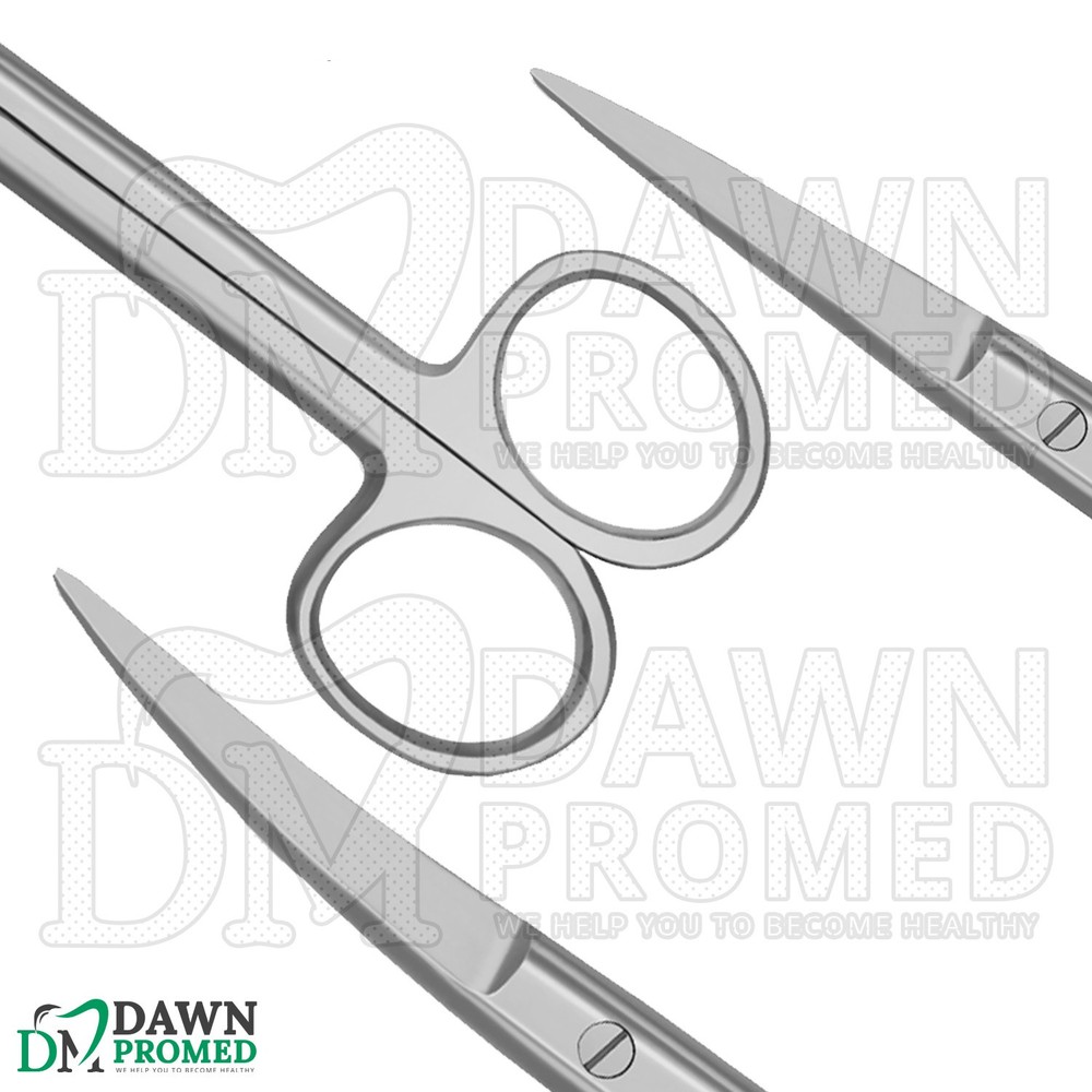2 Pcs Operating Scissors 5.5" Straight & Curved Sharp Sharp Round Pattern Set