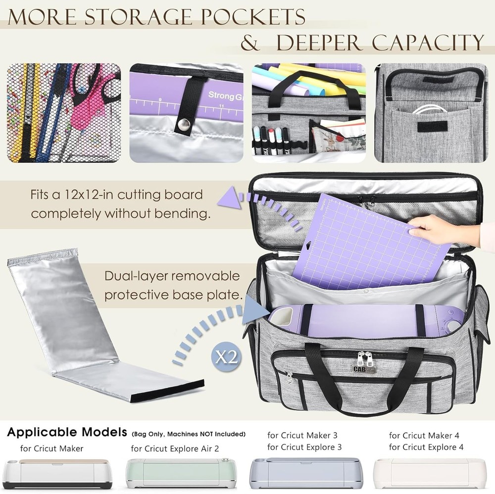 Rolling Carrying Case for Cricut Maker 3/Maker 4/Maker/Explore 4/Explore 3/Ex...